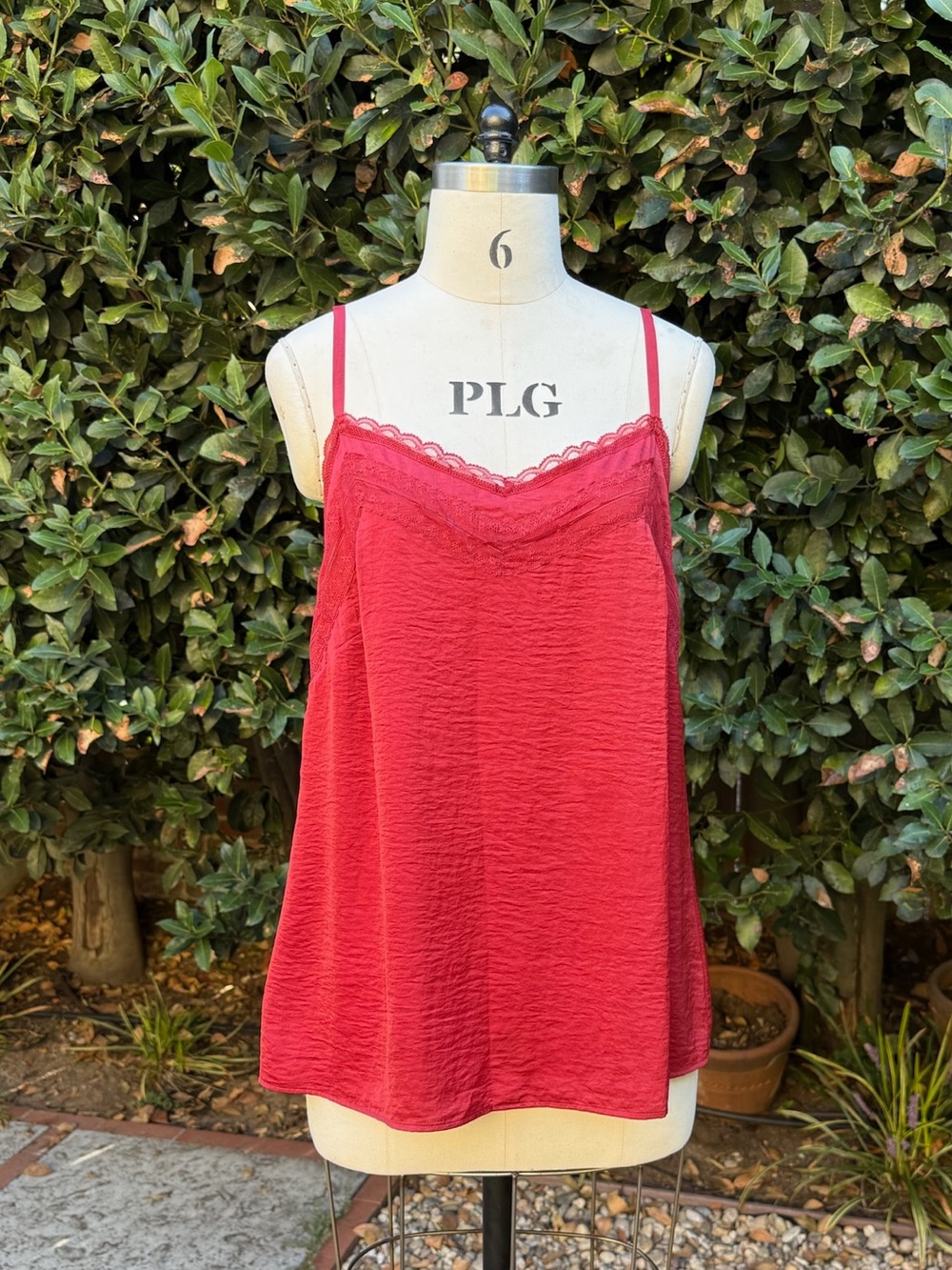 Cabi lace trimmed cami tank top - Size M